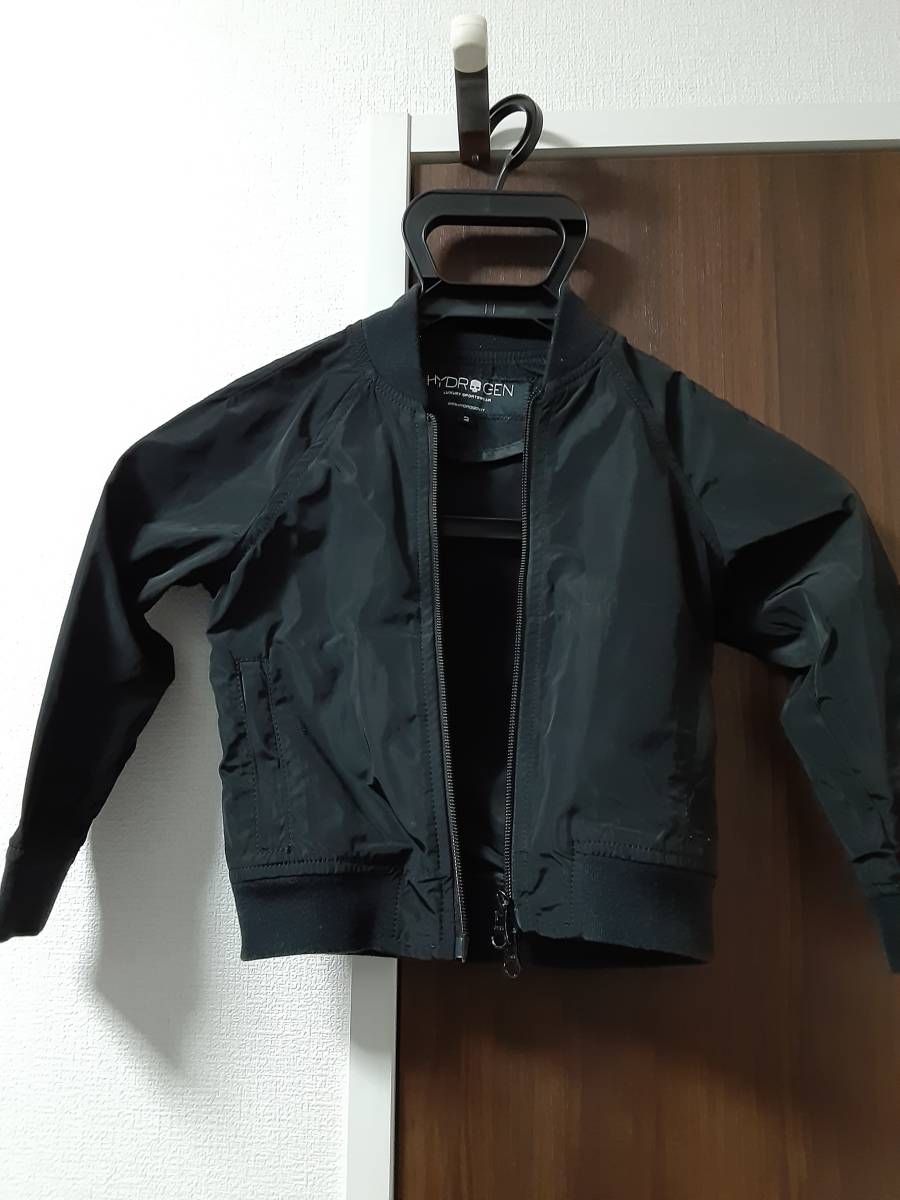【処分品】ハイドロゲン ナイロン薄手ジャケット MA-1 キッズ 子供 ベビー ブラック サイズ2(約90-100）の画像1