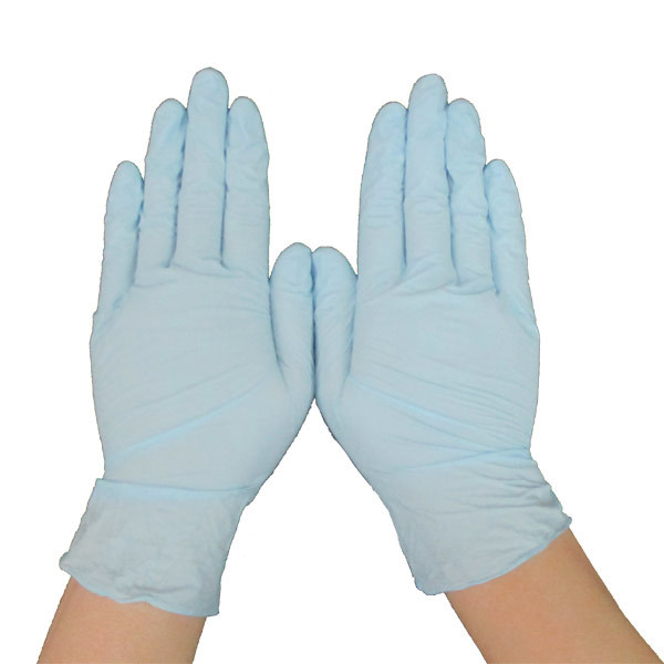 使い捨て手袋 ニトリル手袋 粉なしタイプ ブルー １００枚入 サイズＬ エコロジーズプロ/0131ｘ１０箱セット/卸/送料無料_画像5