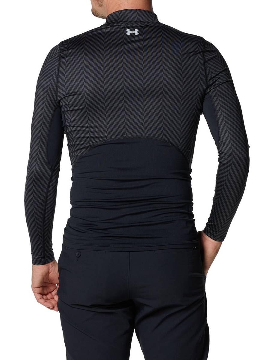 新品 アンダーアーマー 長袖 モック 3L XXL ゴルフ 黒 ブラック UNDER ARMOUR GOLF シャツ インナー 1375337 ヒートギア フィッティド 即決_画像2