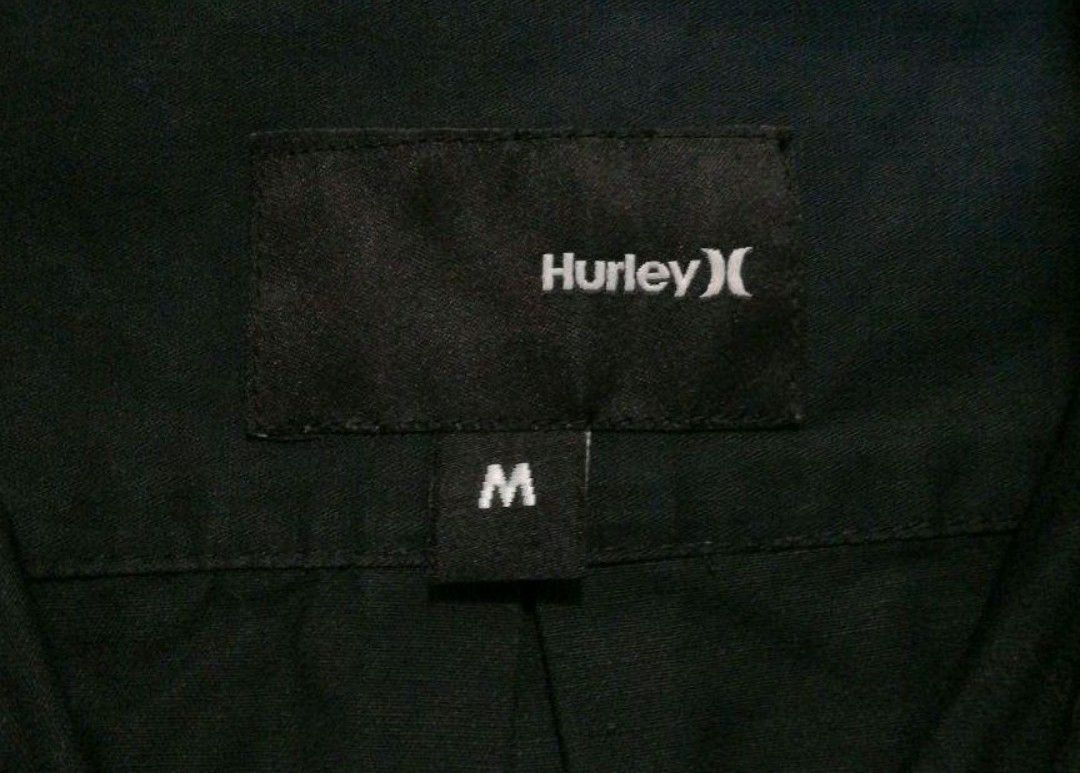 [Hurley/ハーレー] 刺繍ロゴワッペン ミリタリー ワークジャケット コットン リネン ブラック 黒 