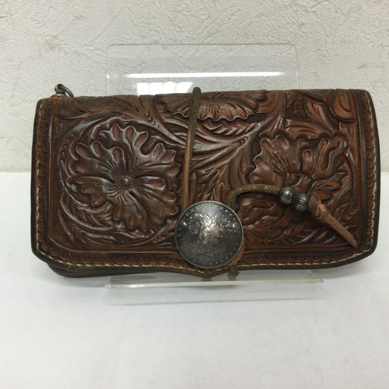 古着 大和工房 フラワーカービング バイカーズ ウォレット 1896年銀貨