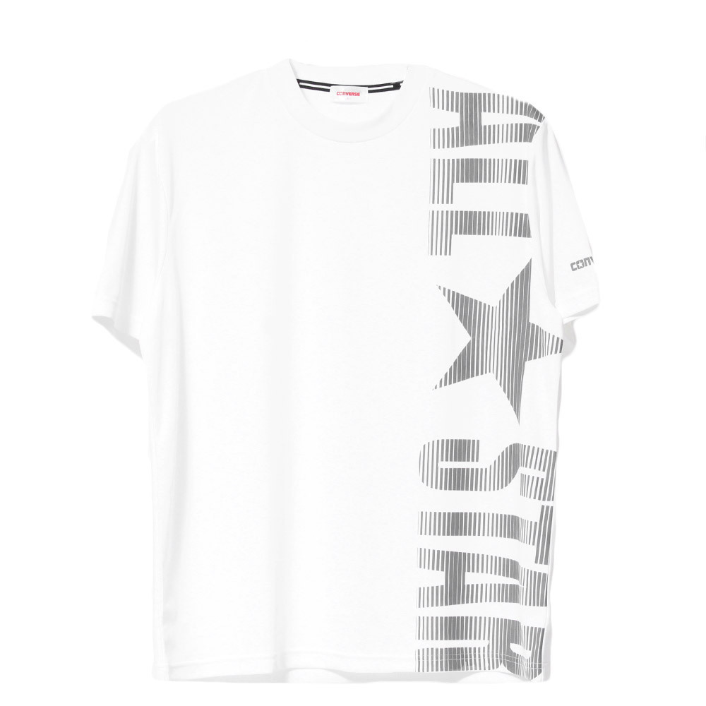 【新品】 4L ホワイト コンバース(CONVERSE) 半袖 Tシャツ メンズ 大きいサイズ 接触冷感 吸汗速乾 UVカット ALLSTAR ビッグ プリント クル_画像3