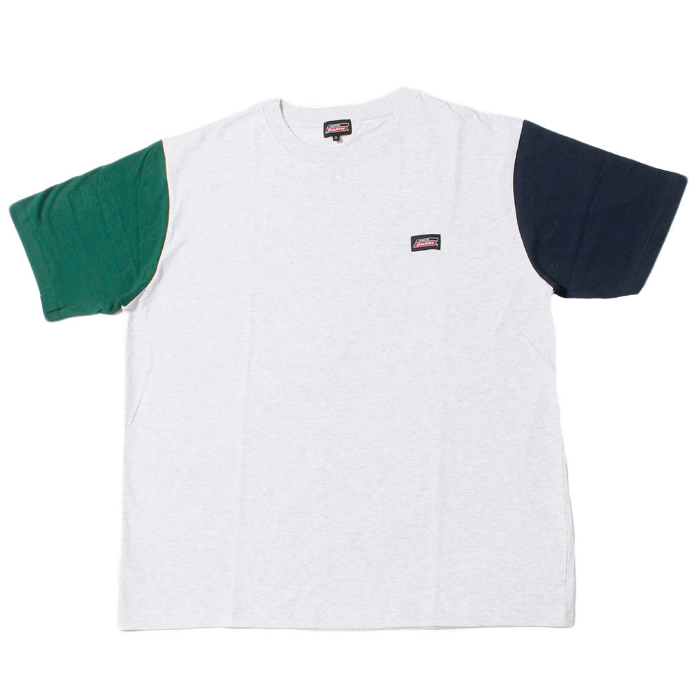 【新品】 2L グレー [GENUINE Dickies] 半袖 Tシャツ メンズ 大きいサイズ ロゴ 刺繍 ワッペン プリント クルーネック カットソー_画像3