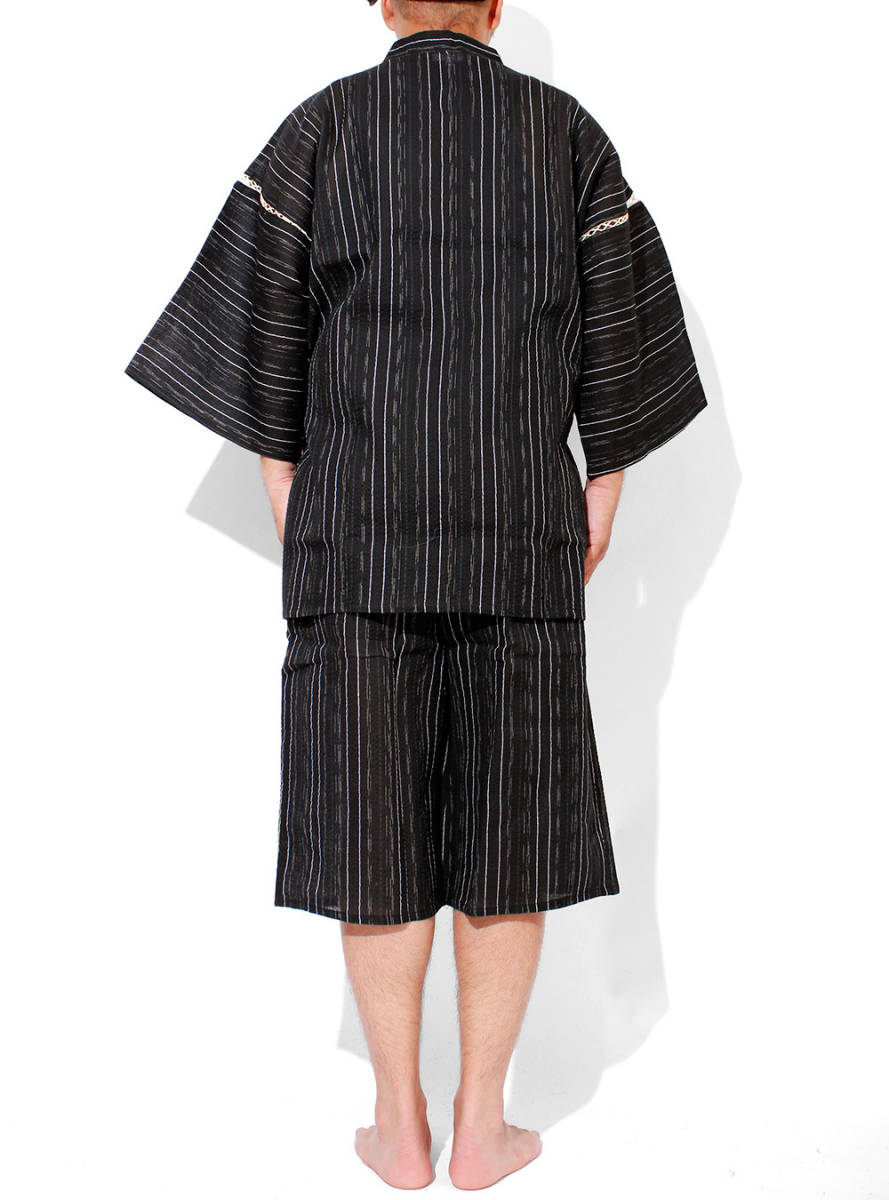 [ new goods ] 5L C pattern jinbei men's large size ... weave peace pattern top and bottom .... setup plain stripe 