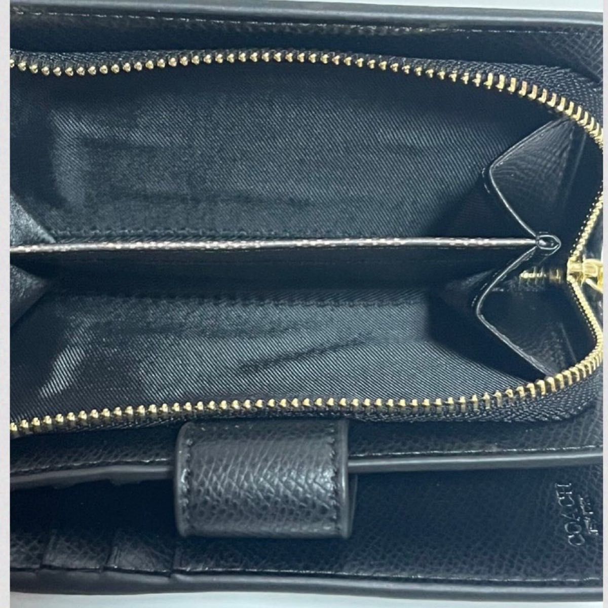 新品正規品 coach コーチ 財布 二つ折り財布 ブラック 黒 シンプル