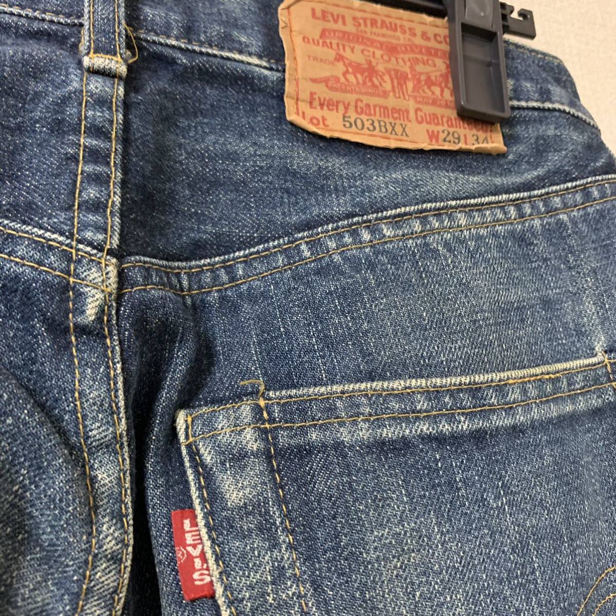 90s 90年代 levis リーバイス 503bxx 復刻 W29 デニム 古着 vintage ヴィンテージ ビンテージ ジーンズ LVC ビッグE 赤耳 セルビッチ ヒゲ_画像6