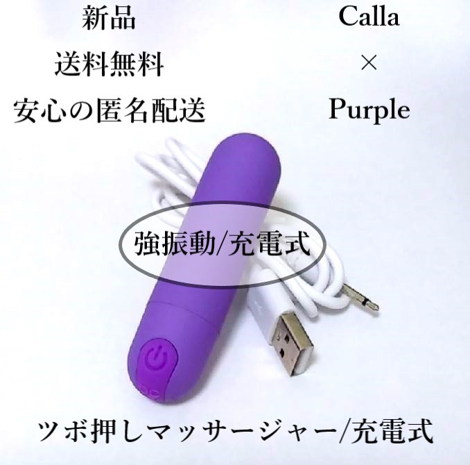 紫★ハンディマッサージャー☆肩こりなどの疲れに☆充電式☆デンマ☆