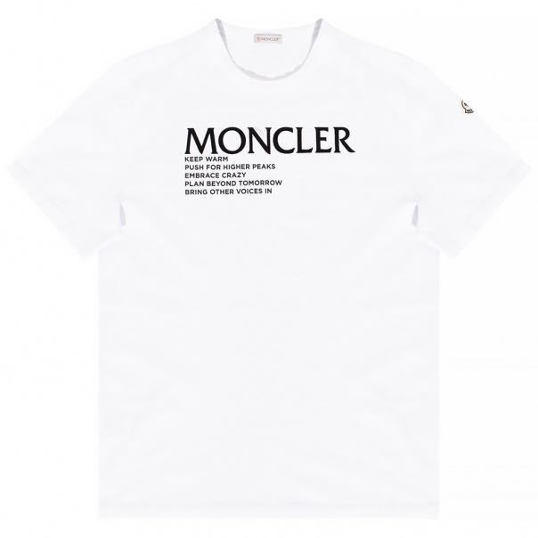 ★希少★ 新作 MONCLER Tシャツ Ｍ　モンクレール ホワイト ロゴ ラバーワッペン 高級ライン 直営店購入 完売品