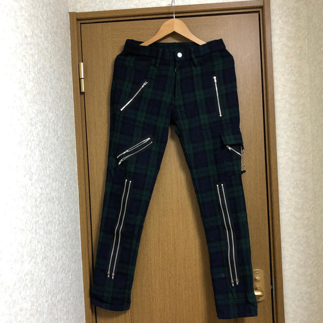 666 タータンチェック ジップパンツ zip pants