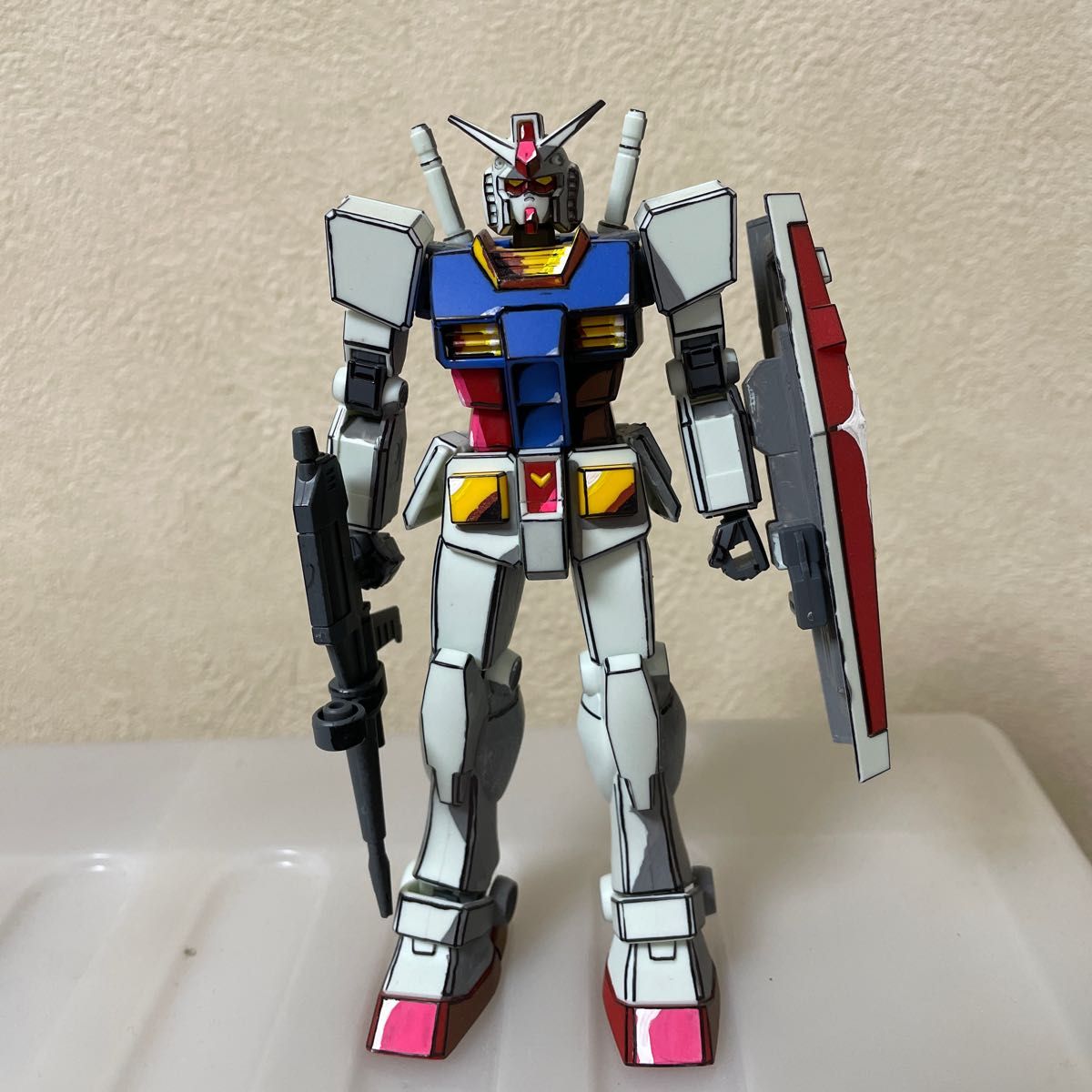 イラスト風模型 アニメ塗り ガンプラ ガンダム 完成品 EG RX-78 イラスト風模型 アニメ塗り ガンプラ ガンダム 完成品 EG RX-78