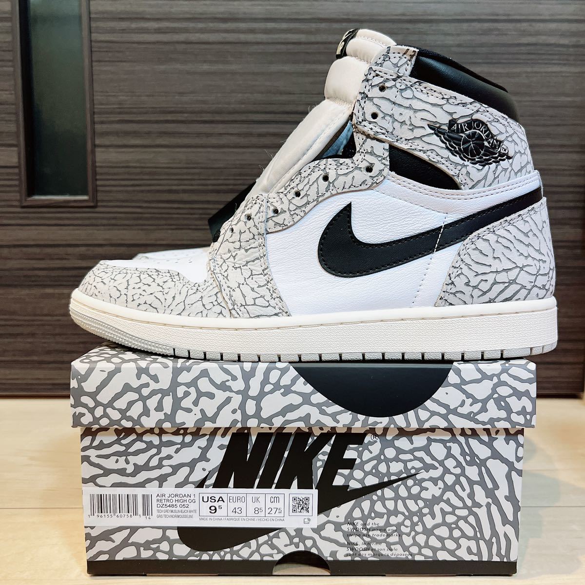 【新品未使用】27.5cm Nike Air Jordan 1 High OG White Cement ナイキ エアジョーダン1 ハイ OG  ホワイト セメント US9.5 DZ5485-052