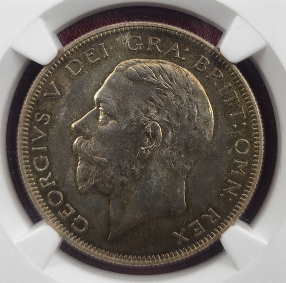 希少】NGC PF64 1927年 ジョージ5世 ハーフクラウン銀貨