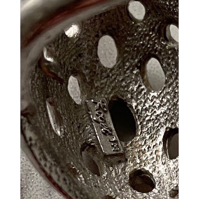 vintage ヴィンテージ レトロ 00s 〜 silver925 シルバー925 銀色 変形 アメーバデザイン 穴 16号 調整可能 リング 指輪 アクセサリー _画像6