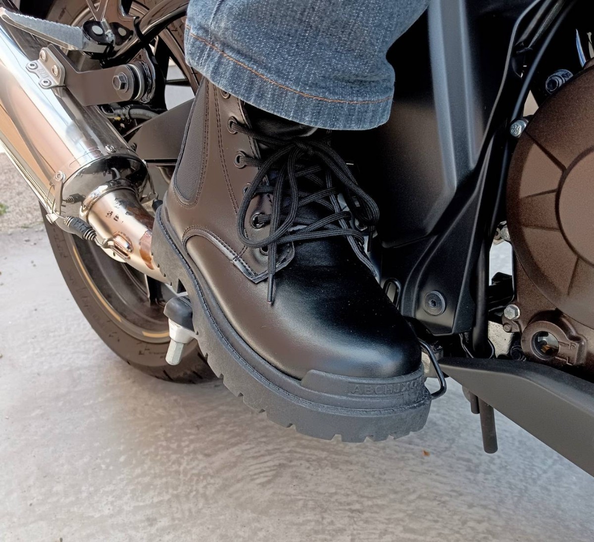 即決 新品 サイドゴアブーツ EU42 26.0cm相当 ブラック バイクブーツ ツーリング アメリカン レトロバイク カジュアル バイク ブーツ_画像2