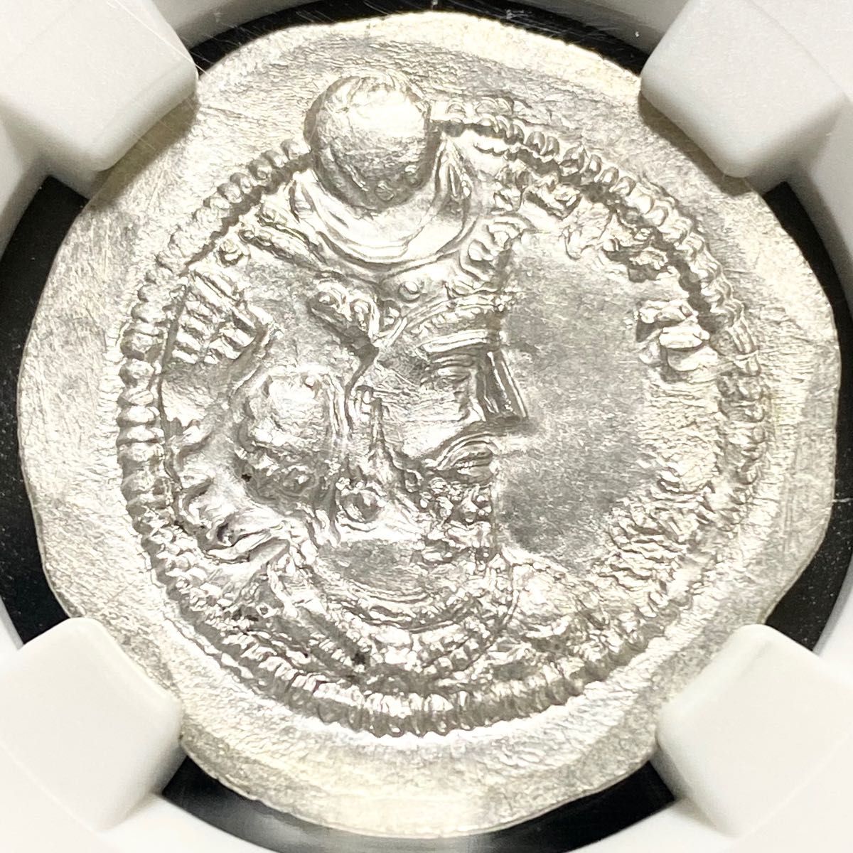 MS鑑定】420-438年 ササン朝 ペルシア ドラクマ 銀貨 NGC バハラーム5