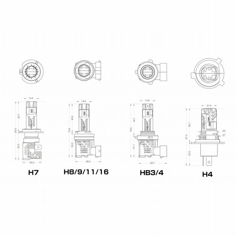 送料無料　レターパック発送　BELLOF ベロフ HB3/HB4 ヘッドライト用LEDバルブ プレシャス・レイ Z　DBA1922 4500K　3600lm_画像6