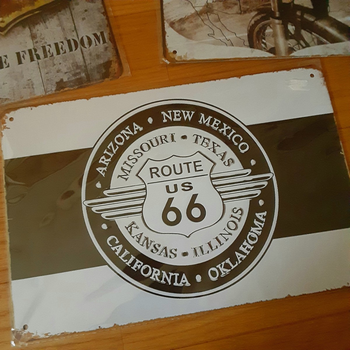 新品ROUTE66 ヴィンテージ調インテリアプレート3枚セット