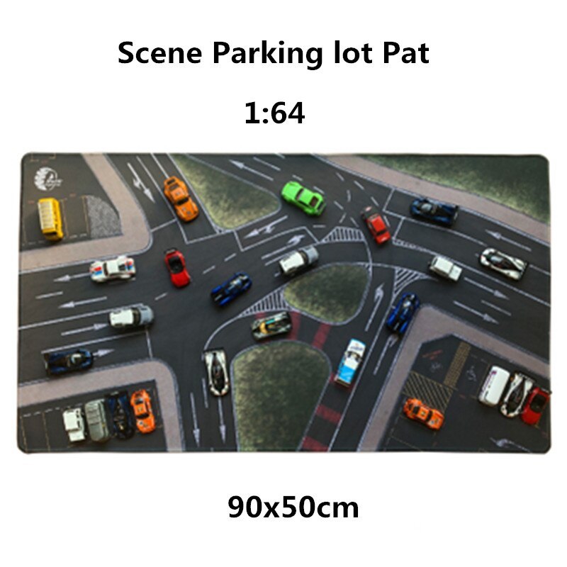 1:64スケール　90x50 cmのシーンマット,大きな駐車場,DIY車モデル,車両,ディスプレイ玩具,マウスパッド,シーン表示