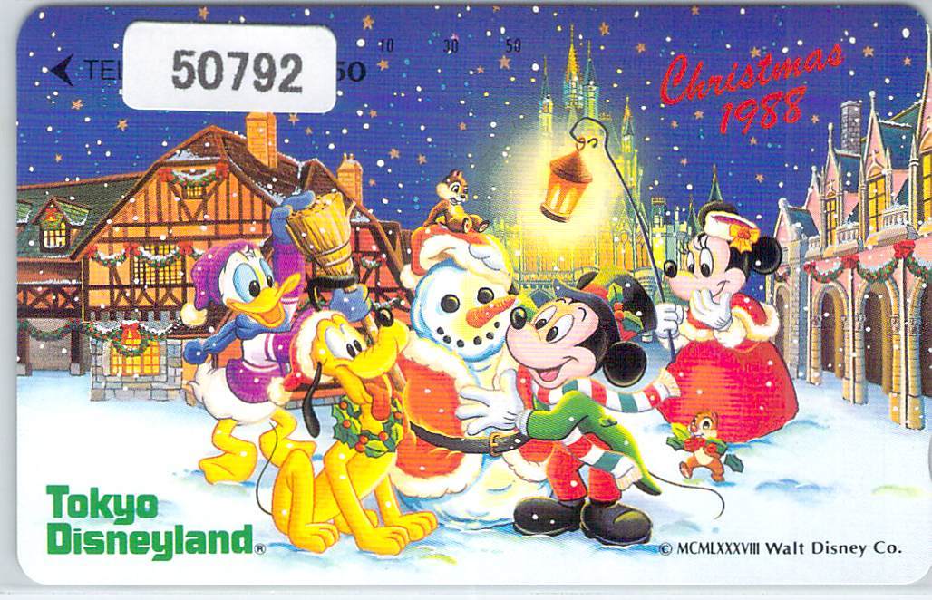 ５０７９２★クリスマス　１９８８　東京ディズニーランド　テレカ★_画像1