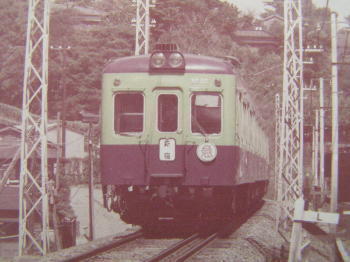 (J48)919 写真 古写真 電車 鉄道 鉄道写真 2552 急行 新宿行 昭和39年3月15日_画像2