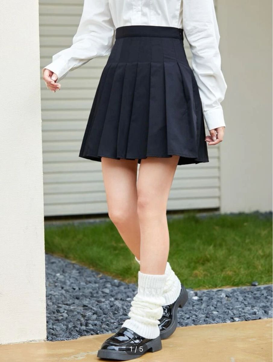 SHEIN レザースカート センターチャック - ミニスカート