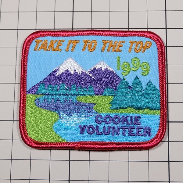 PI253 クッキーボランティアの頂点に立つ 風景 刺繍 ワッペン パッチ TAKE IT TO THE TOP 1999 COOKIE VOLUNTEER_画像1