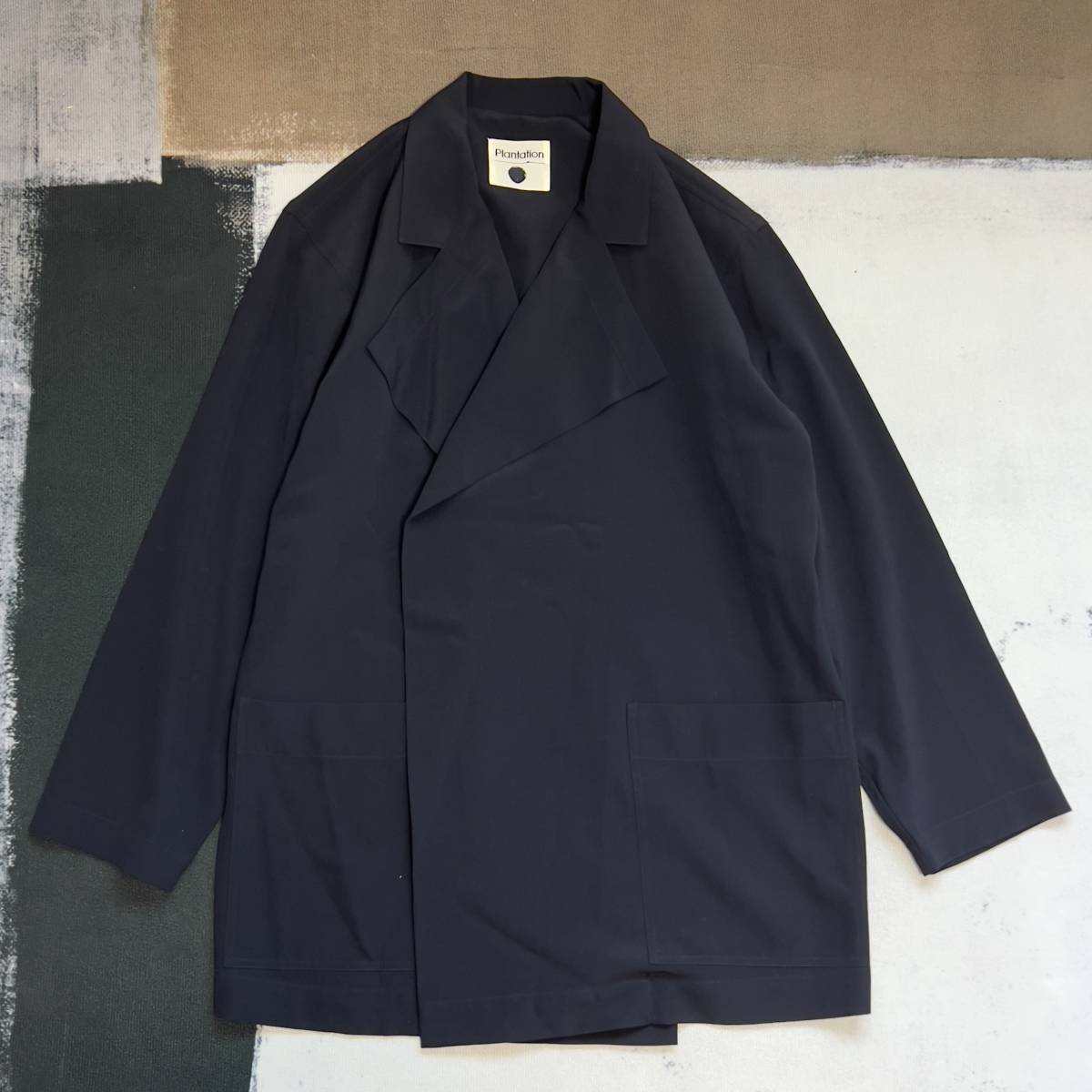 美品◆ISSEY MIYAKE by Plantation プランテーション 羽織り ジャケット イッセイミヤケ期 アーカイヴ ネイビー NAVY メンズ レディース_画像2