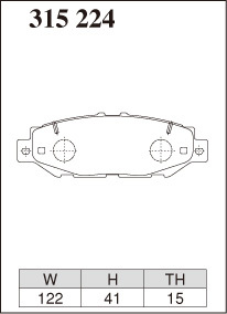 送料無料（離島除く） ブレーキパッド Mタイプ リアセット トヨタ アリスト JZS147 ターボ 前期 ARISTO M315224 DIXCEL ディクセル_画像3