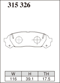 送料無料（離島除く） ブレーキパッド Mタイプ リアセット トヨタ チェイサー GX100 前期 CHASER M315326 DIXCEL ディクセル_画像3