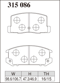 送料無料（離島除く） ブレーキパッド Mタイプ リアセット トヨタ MR2 SW20 1型 エムアールツー M315086 DIXCEL ディクセル BRAKE PAD_画像3