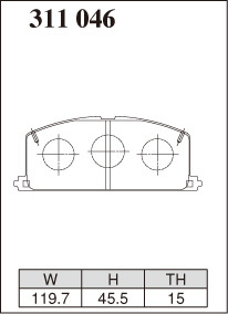送料無料（離島除く） ブレーキパッド Mタイプ フロントセット トヨタ カローラ AE82 COROLLA M311046 DIXCEL ディクセル BRAKE PAD_画像3