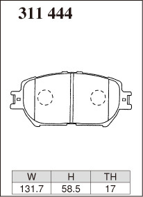 送料無料（離島除く） ブレーキパッド Mタイプ フロントセット トヨタ クラウンマジェスタ UZS186 UZS187 CROWN M311444 DIXCEL ディクセル_画像3