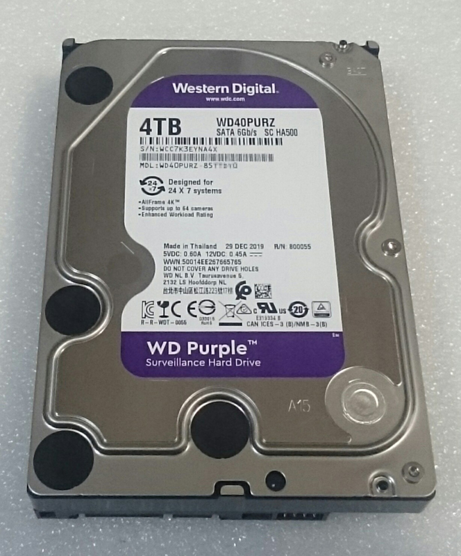 ③ USED 4TB 1個Western Digital 2019年製WD40PURZ WD Purple 動作品