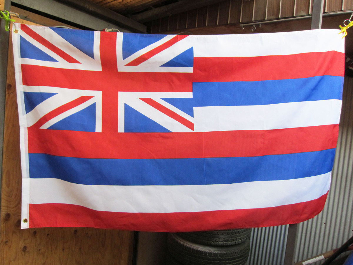 Haｗaii Flag 3x5ft ★ハワイ州旗 みんな大好きハワイの州の旗 約150X90cm [並行輸入品]ワイキキ オアフ島 HAWAII_画像1