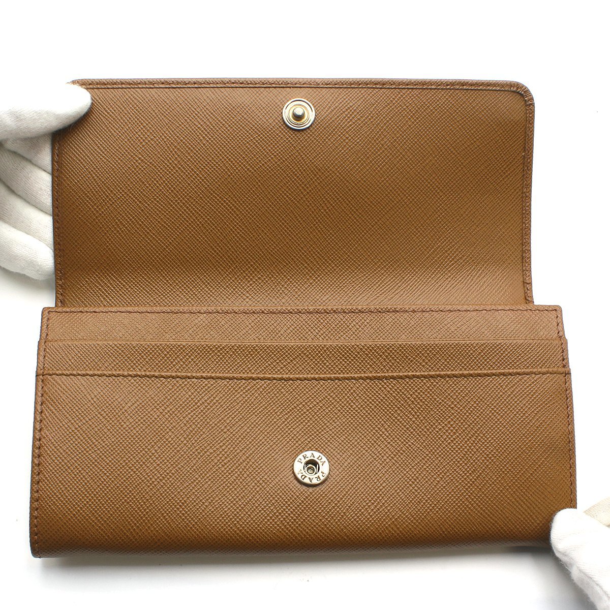 A2091 新品!! プラダ SAFFIANO LOCKサフィアーノ二つ折長財布-