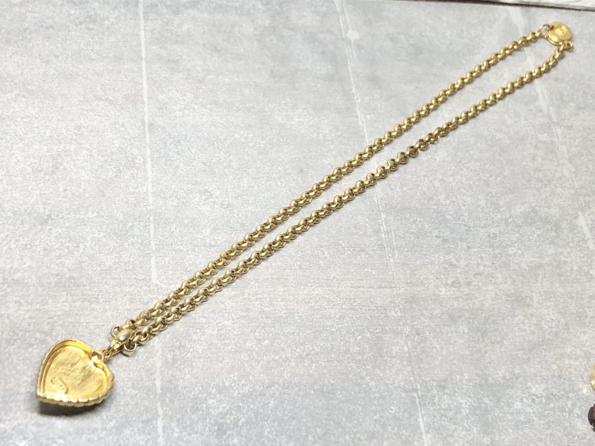 美品　ソニアリキエル 　ネックレス　ハート　パール調(diào)　ストーン　ゴールド
