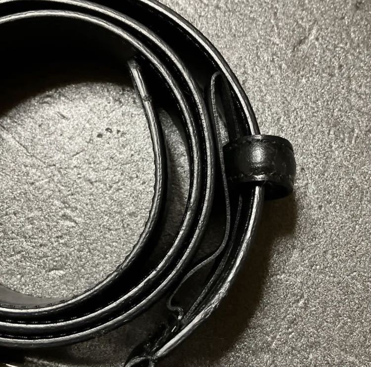 w s5505】美品 GUCCI グッチ バンブー Gロゴバックル ベルト 黒x