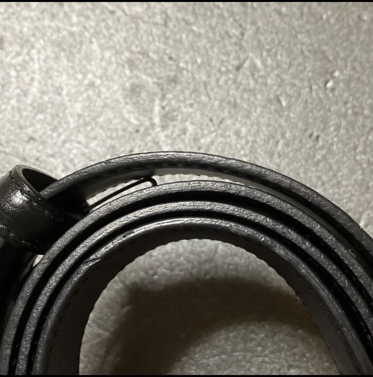 w s5505】美品 GUCCI グッチ バンブー Gロゴバックル ベルト 黒x