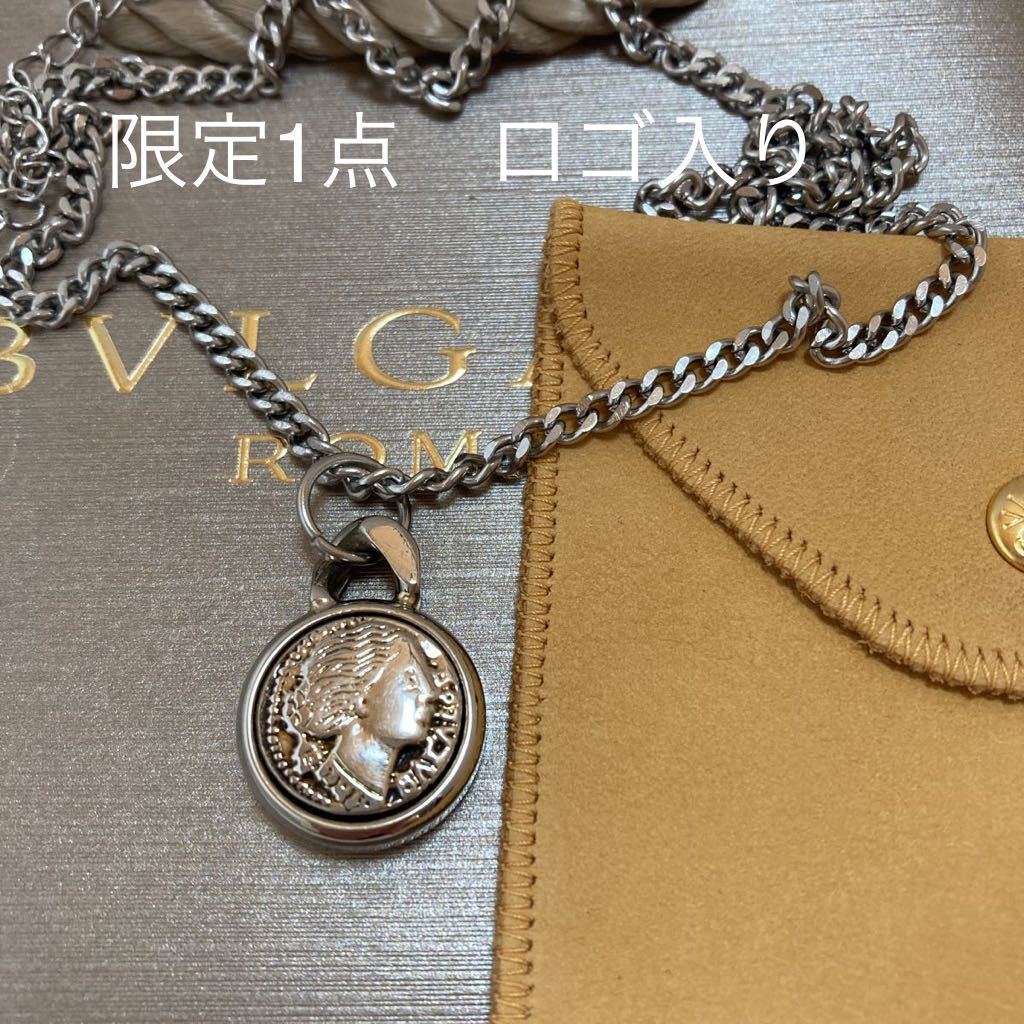 限定1点 ブルガリ正規品 ロゴ入りモテーネチャームネックレス美品 正規