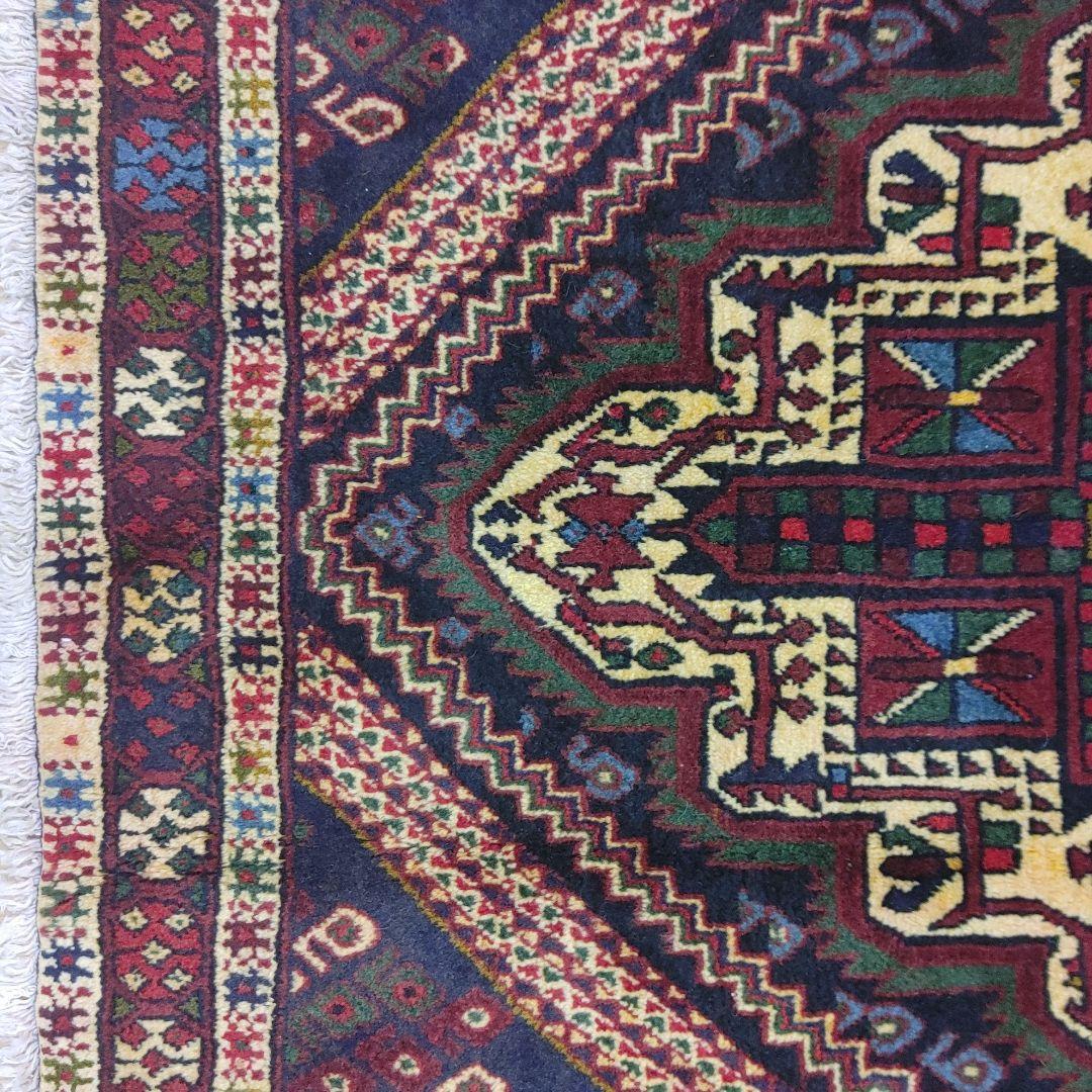 ペルシャ絨毯 AD405 手織り x130 175 草木染 スィールジャーン産