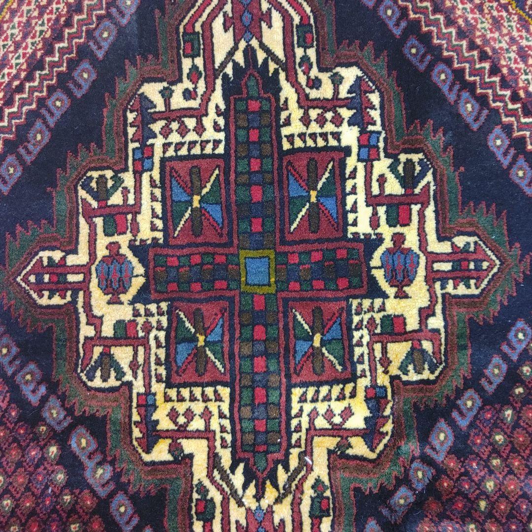 ペルシャ絨毯 AD405 手織り x130 175 草木染 スィールジャーン産