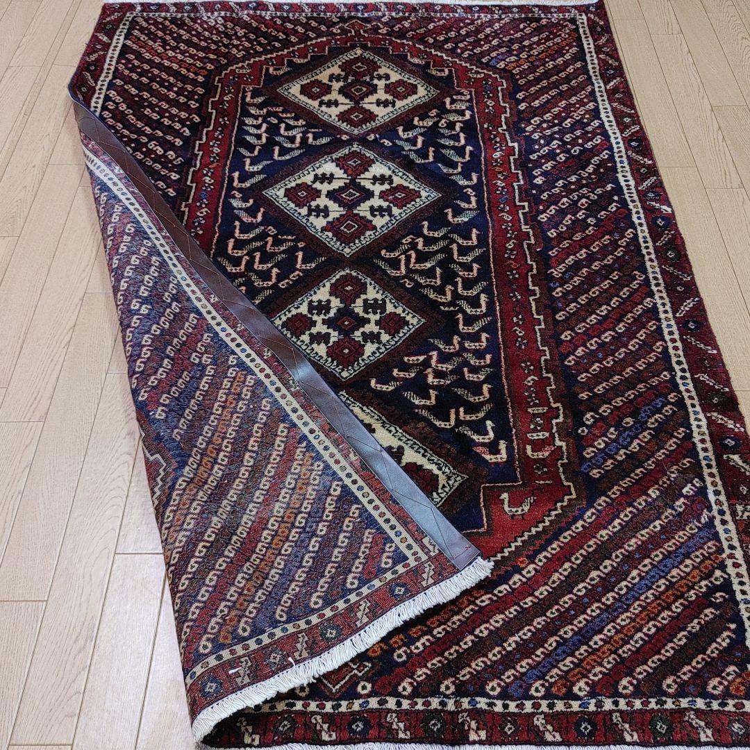 ペルシャ絨毯 AD363 手織り 草木染　スィールジャーン産 187x124 Sirjan_画像6