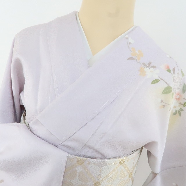 ゆめsaku2 新品 3点セット 着物 正絹“季節を奏でて花の息吹に身を包む