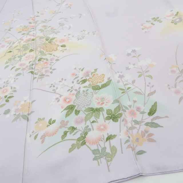 ゆめsaku2 新品 ３点セット 着物 正絹“季節を奏でて花の息吹に身を包む