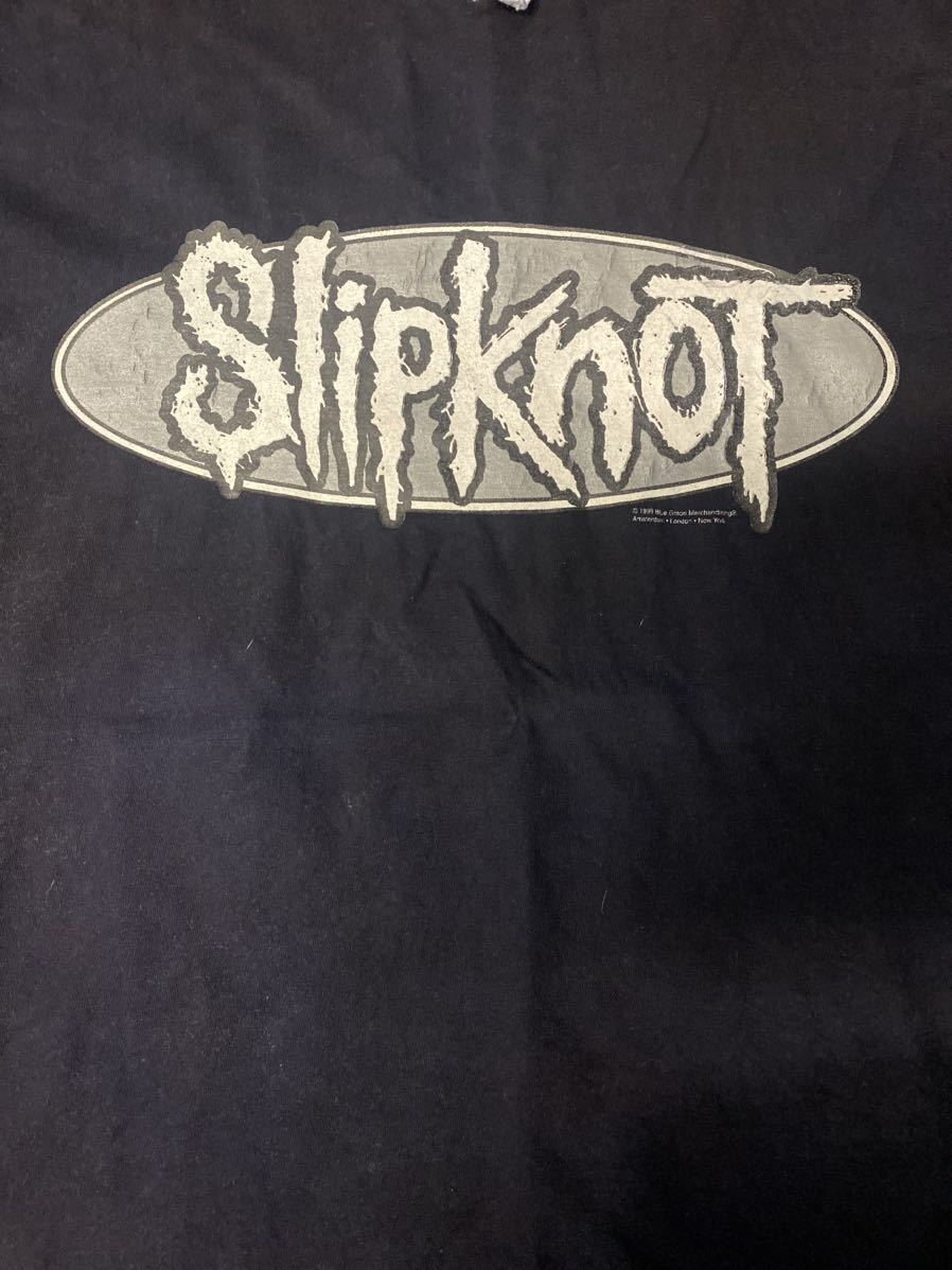 激レア90'S当時物 Slipknot Tシャツ ヴィンテージ サイズXL ブラック バンドTシャツ スリップノット Tシャツ METALLIC コピーライトの画像4