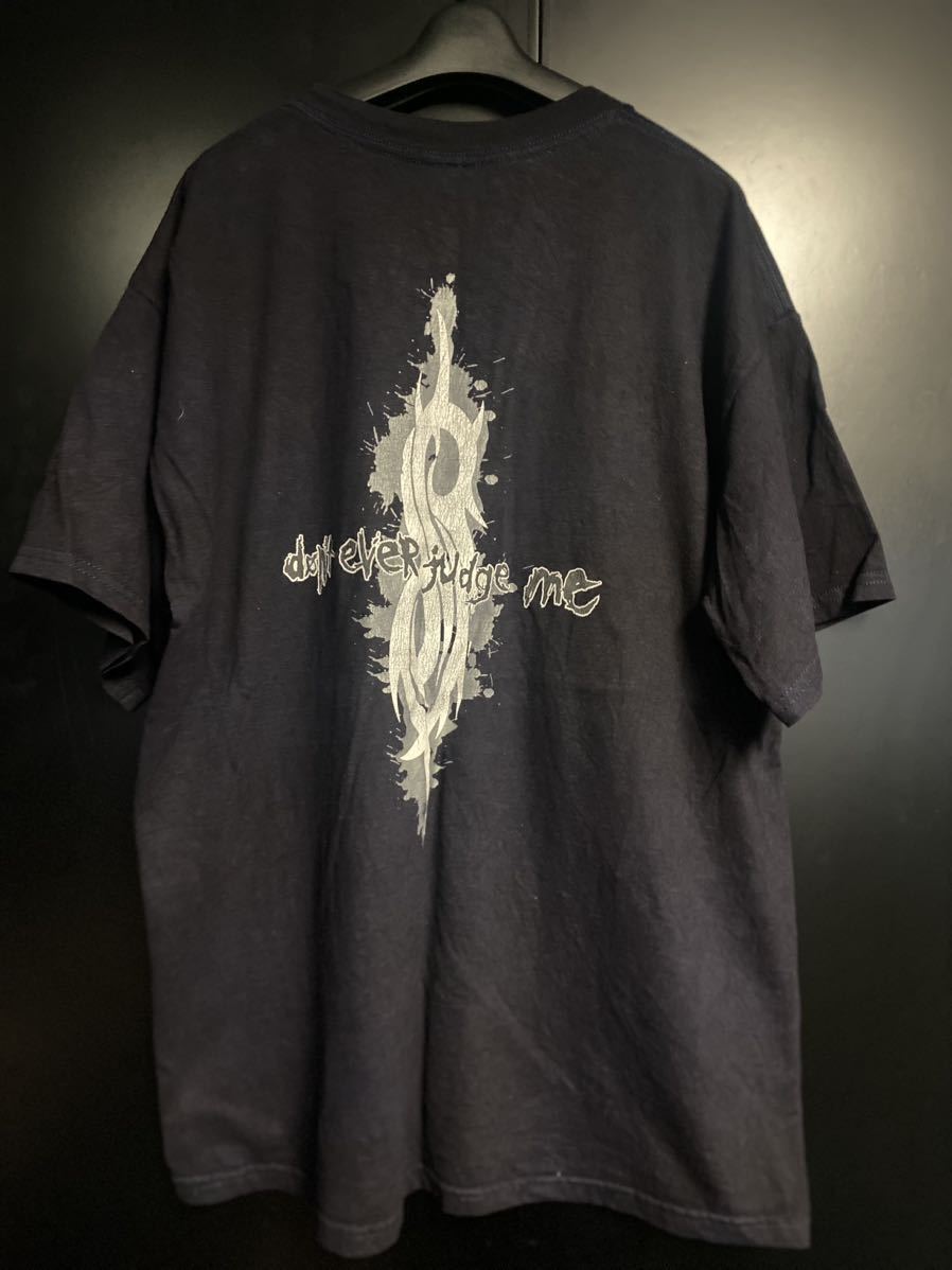 激レア90'S当時物 Slipknot Tシャツ ヴィンテージ サイズXL ブラック バンドTシャツ スリップノット Tシャツ METALLIC コピーライトの画像2
