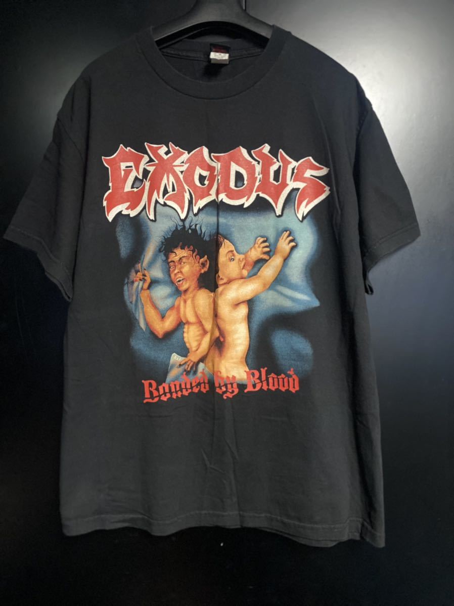 90'S EXODUS Bonded By Blood Tシャツ ヴィンテージ　サイズL ブラック　エクソダス　バンドTシャツ　METALLIC オフィシャル　メタル