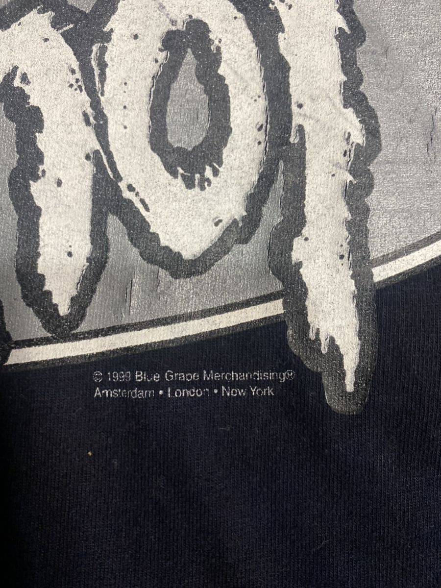 激レア90'S当時物 Slipknot Tシャツ ヴィンテージ サイズXL ブラック バンドTシャツ スリップノット Tシャツ METALLIC コピーライトの画像3