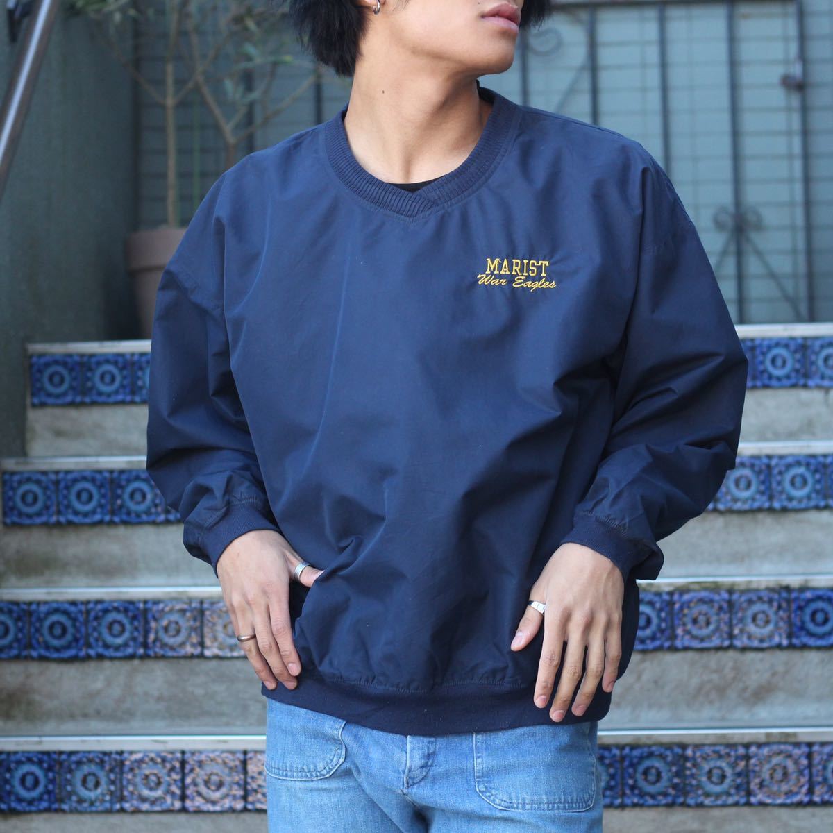 USA VINTAGE GEAR FOR SPORTS EMBROIDERY DESIGN PULL OVER GAME SHIRT/アメリカ古着刺繍デザインプルオーバーゲームシャツ