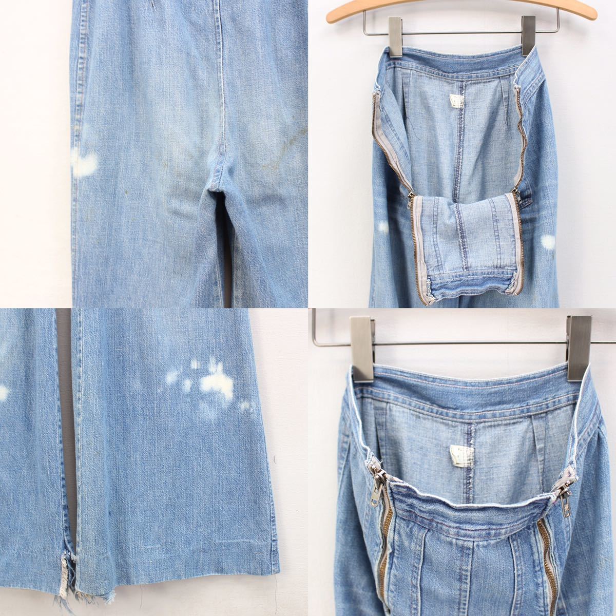 USA VINTAGE DOUBLE ZIP DESIGN DENIM FLARE PANTS/アメリカ古着ダブルジップデザインフレアデニムパンツ_画像9